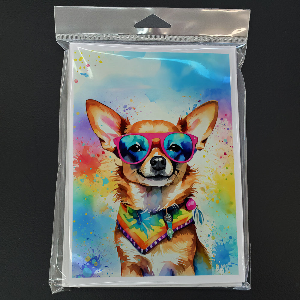 Chihuahua Hippie Dawg Greeting Cards Pack of 8