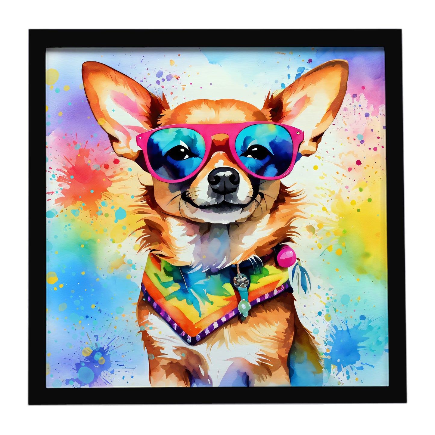 Buy this Chihuahua Hippie Dawg Framed Metal Print