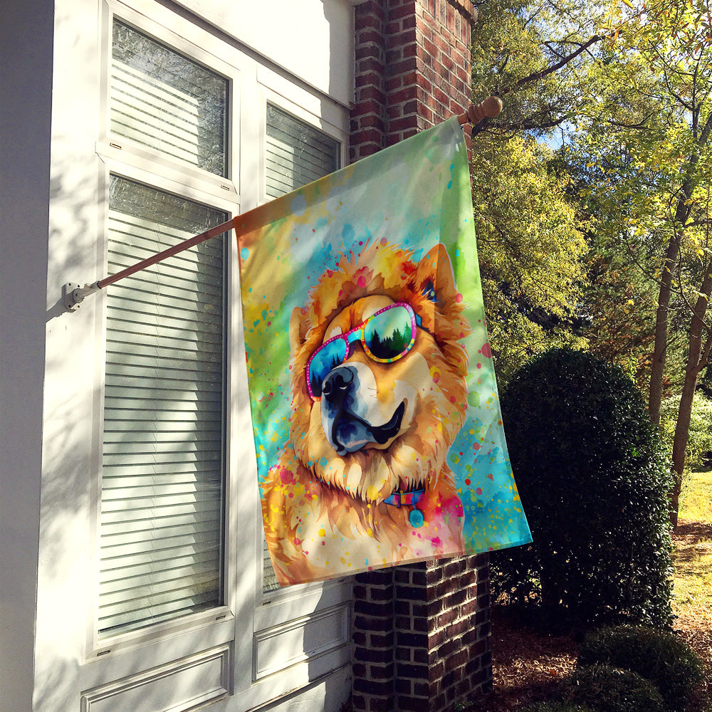 Chow Chow Hippie Dawg House Flag