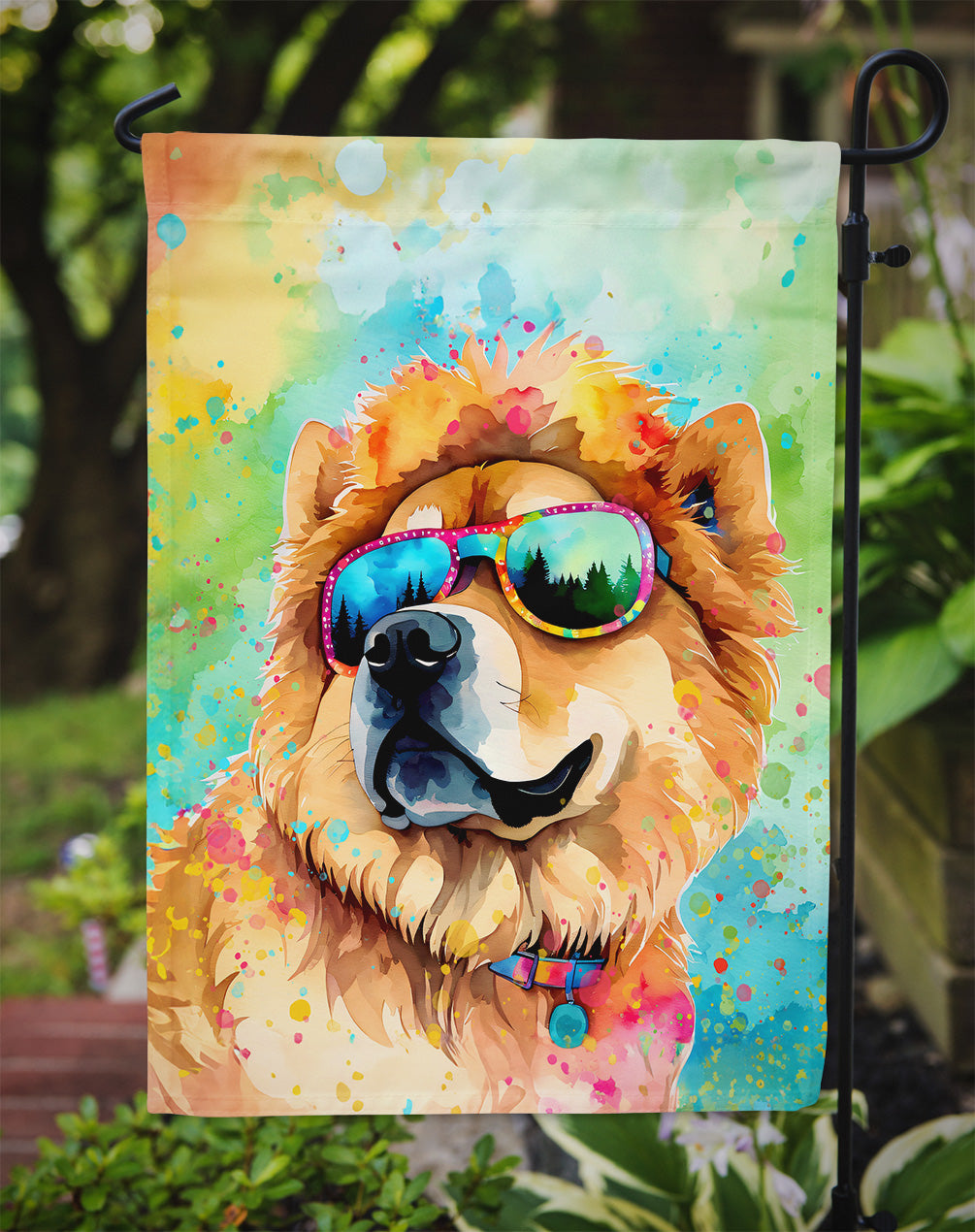 Chow Chow Hippie Dawg Garden Flag