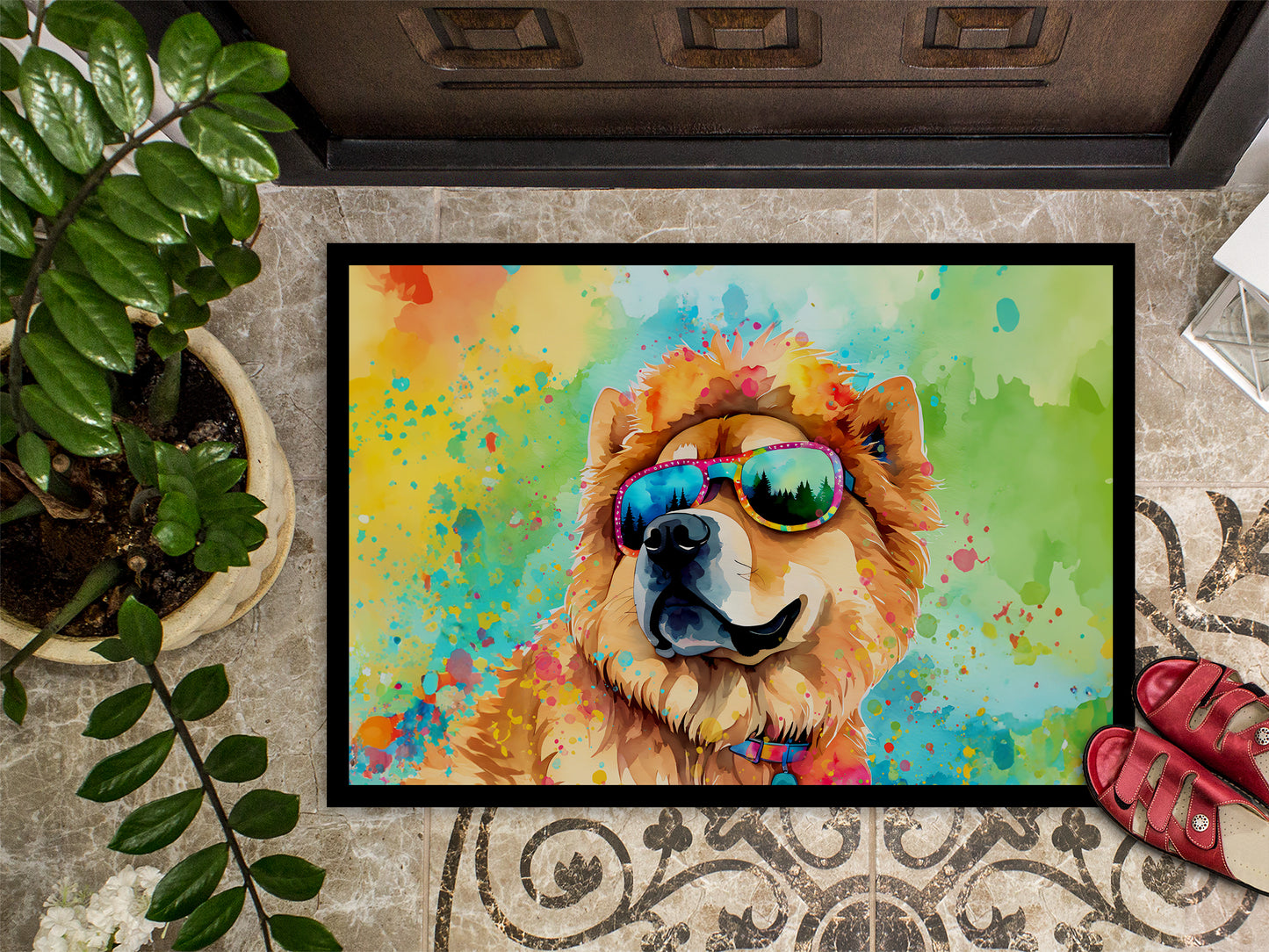 Chow Chow Hippie Dawg Doormat