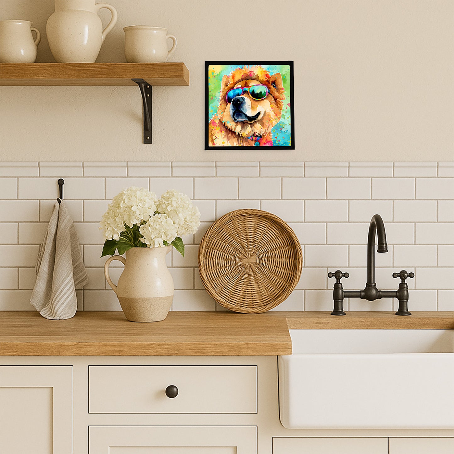 Chow Chow Hippie Dawg Framed Metal Print