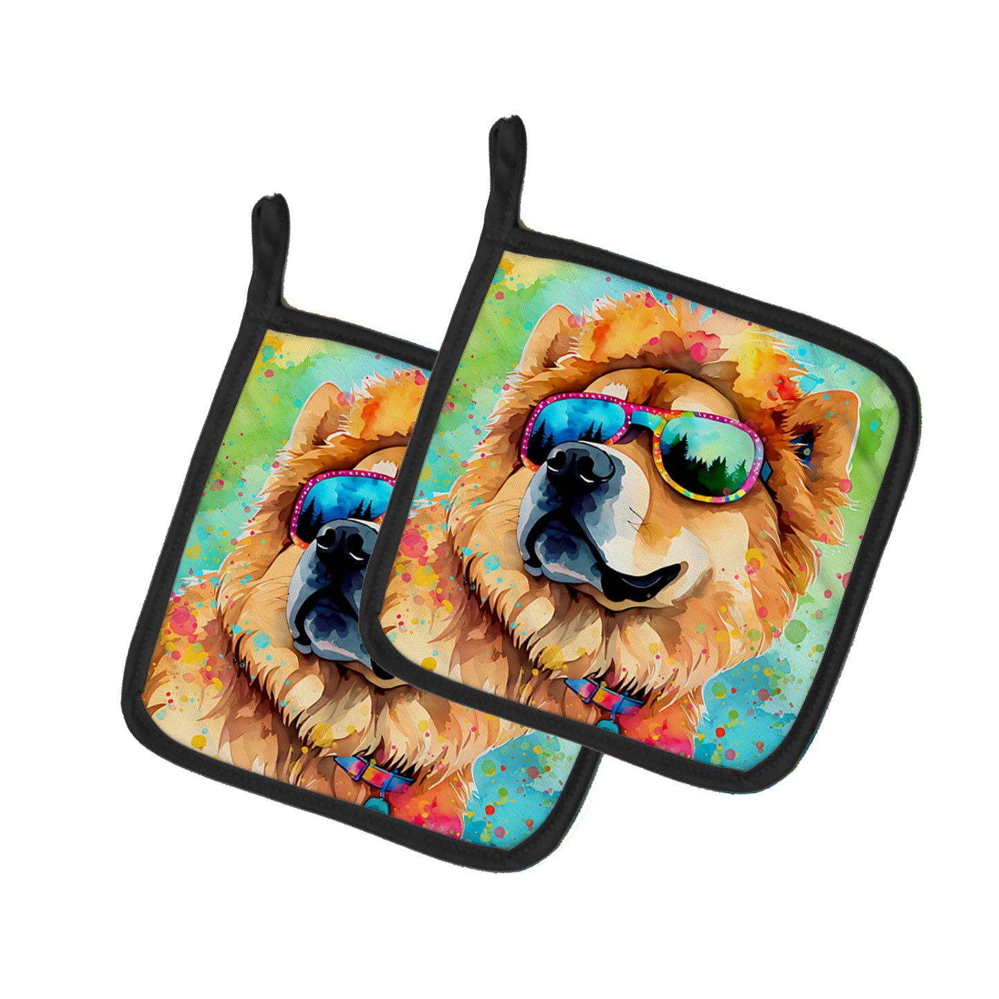 Buy this Chow Chow Hippie Dawg Pair of Pot Holders