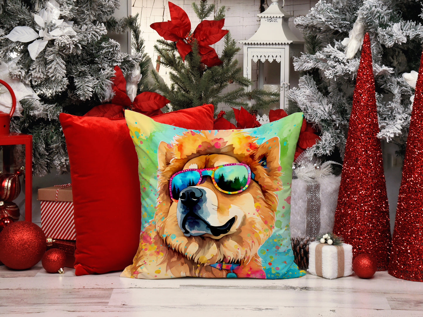 Chow Chow Hippie Dawg Throw Pillow