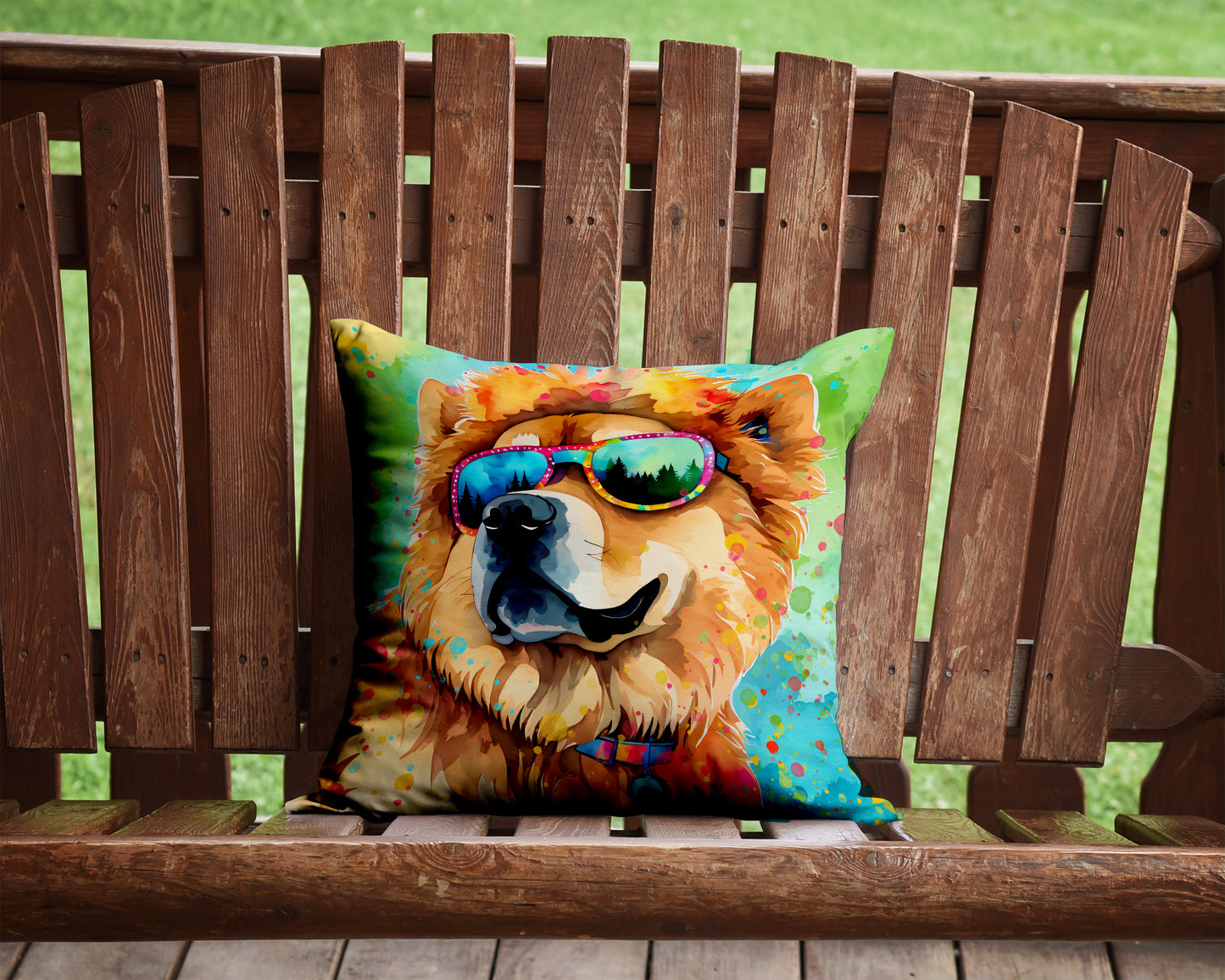 Chow Chow Hippie Dawg Throw Pillow