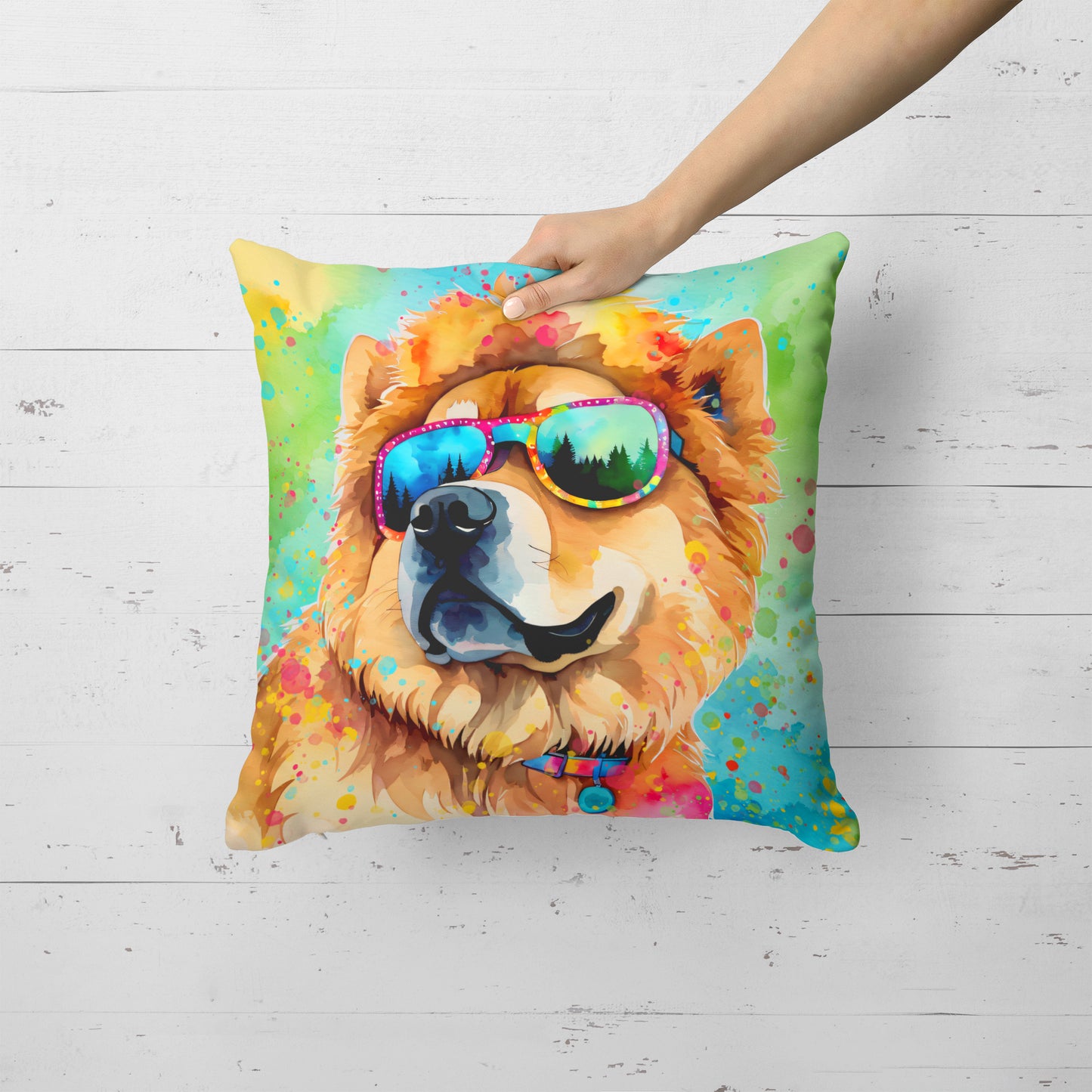 Chow Chow Hippie Dawg Throw Pillow