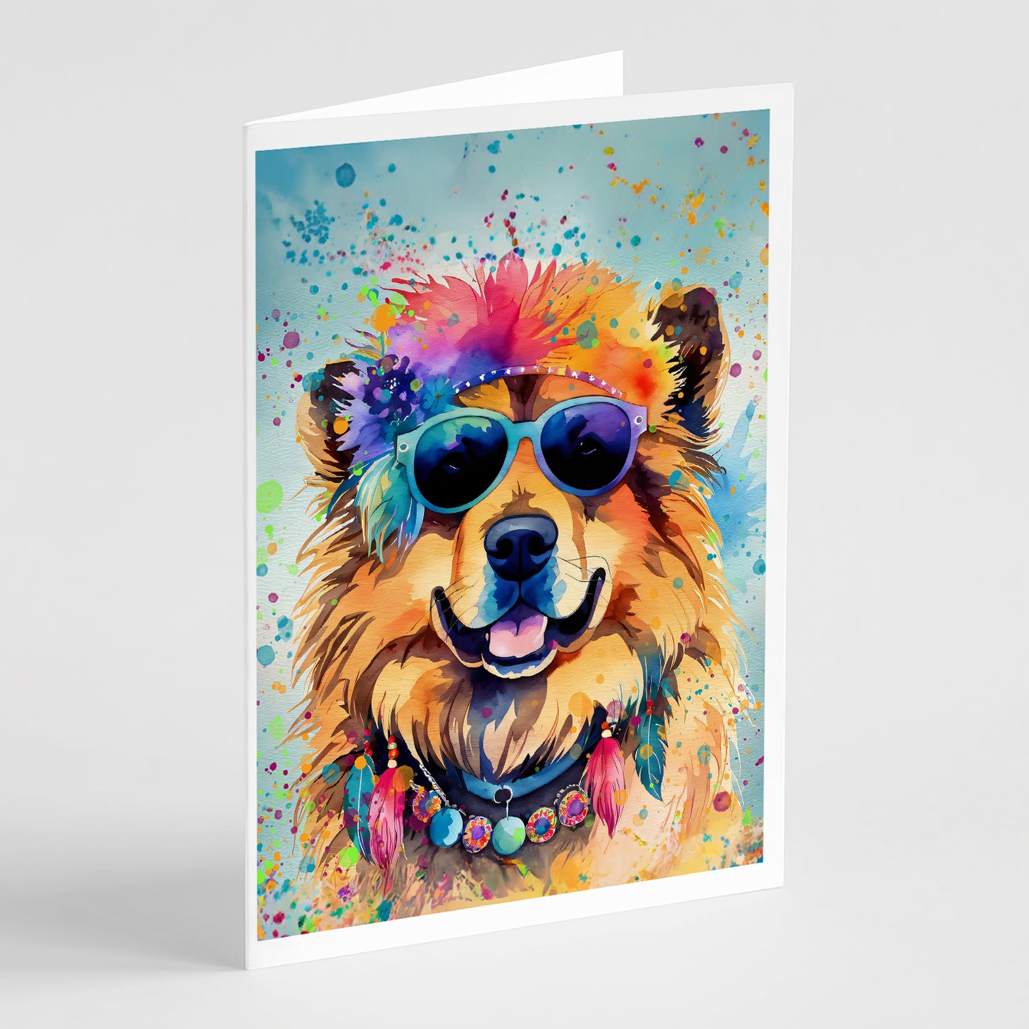 Buy this Chow Chow Hippie Dawg Greeting Cards Pack of 8