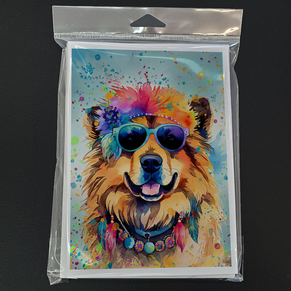 Chow Chow Hippie Dawg Greeting Cards Pack of 8