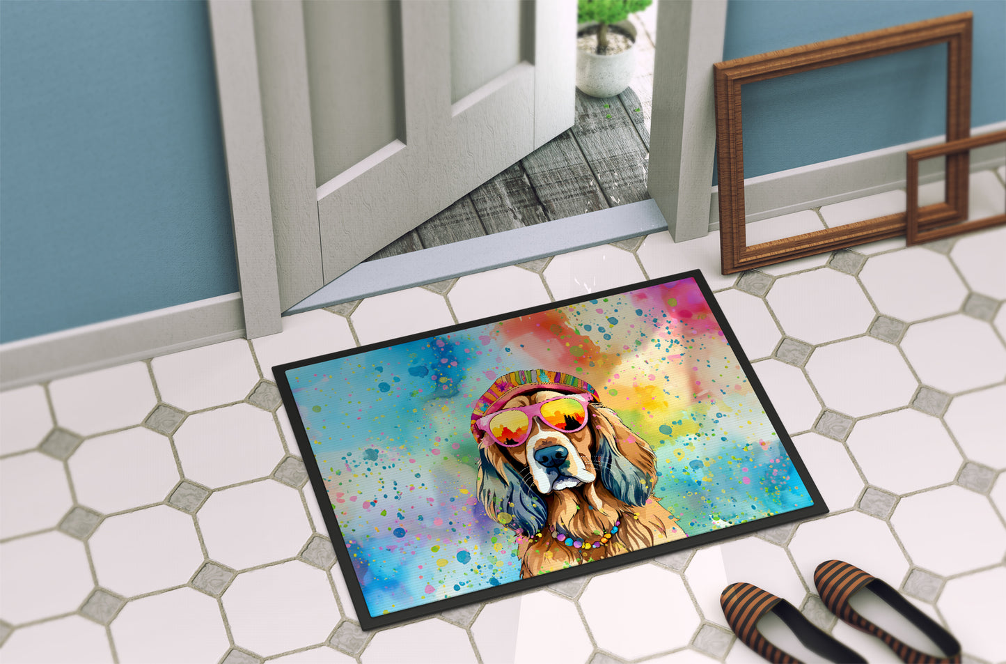 Cocker Spaniel Hippie Dawg Doormat