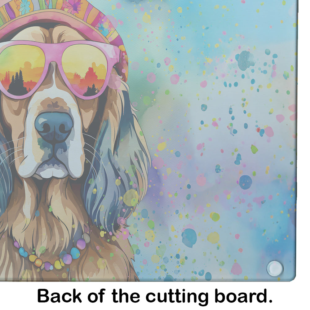 Cocker Spaniel Hippie Dawg Glass Cutting Board