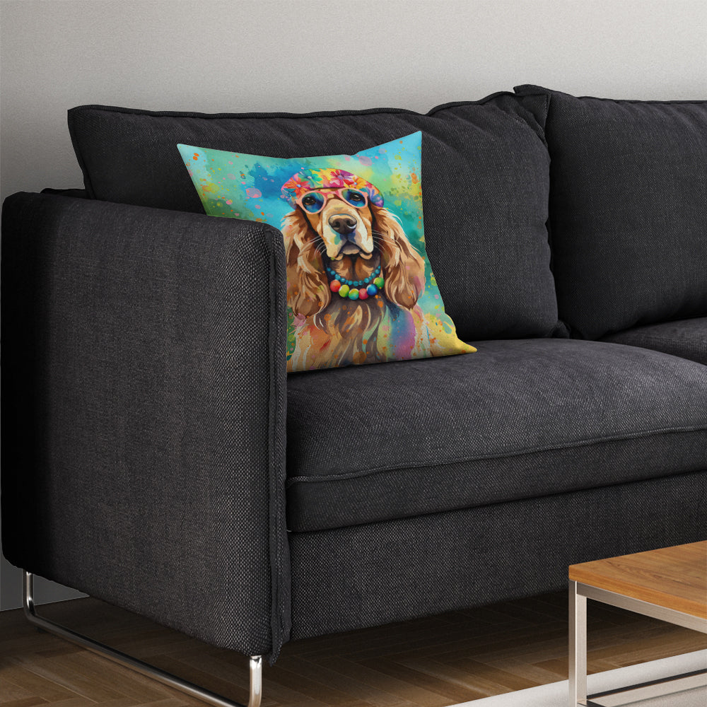 Cocker Spaniel Hippie Dawg Throw Pillow