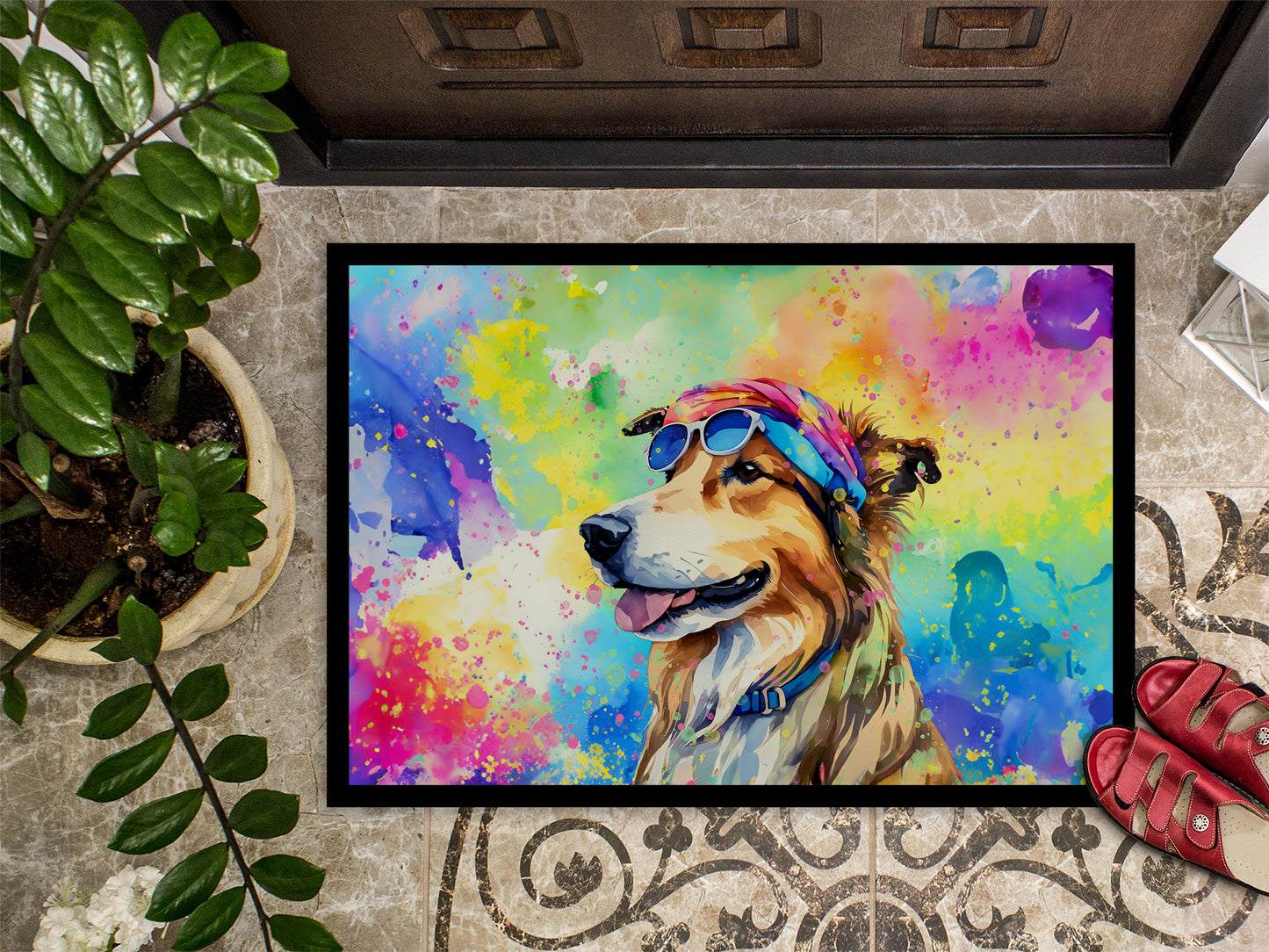 Collie Hippie Dawg Doormat