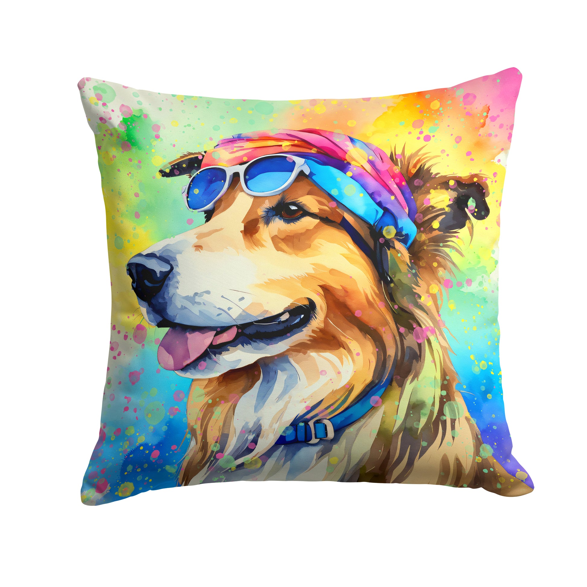 Buy this Collie Hippie Dawg Throw Pillow