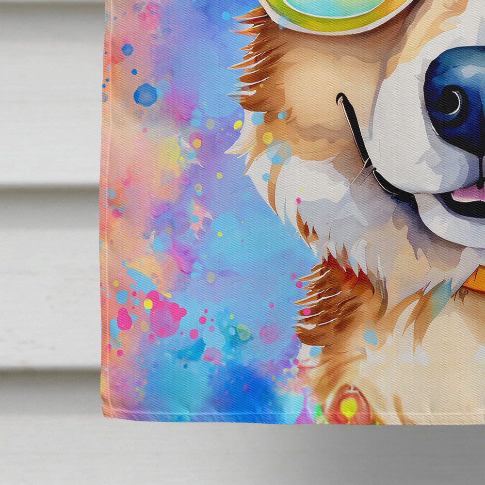 Corgi Hippie Dawg House Flag