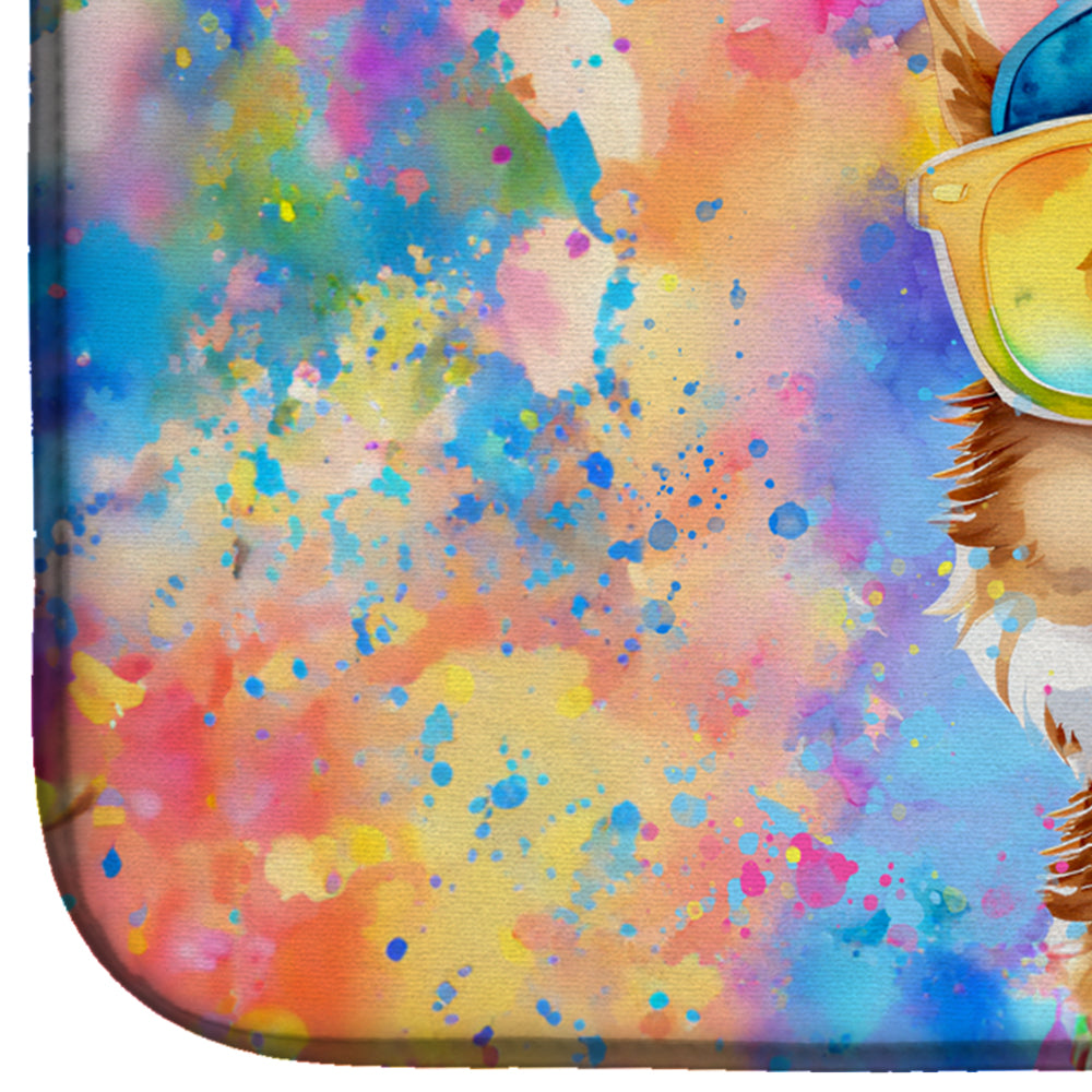 Corgi Hippie Dawg Dish Drying Mat