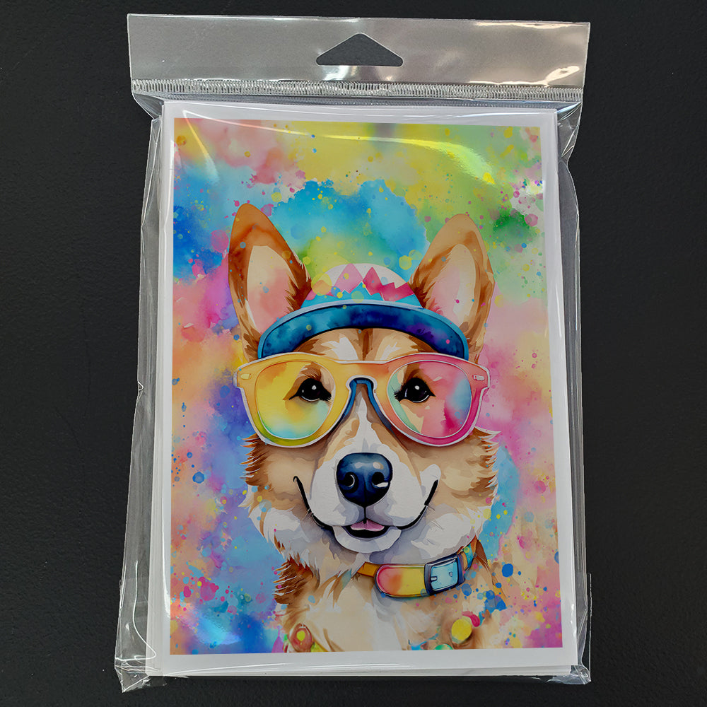 Corgi Hippie Dawg Greeting Cards Pack of 8