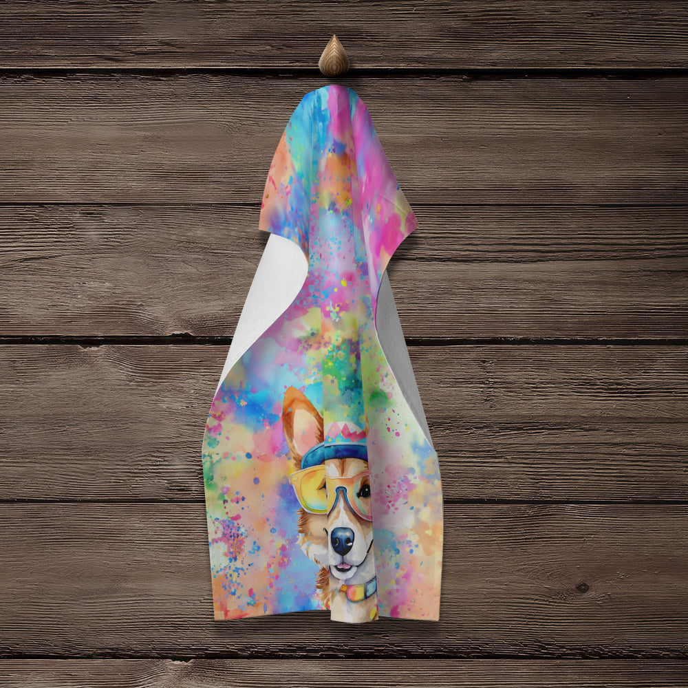 Corgi Hippie Dawg Kitchen Towel