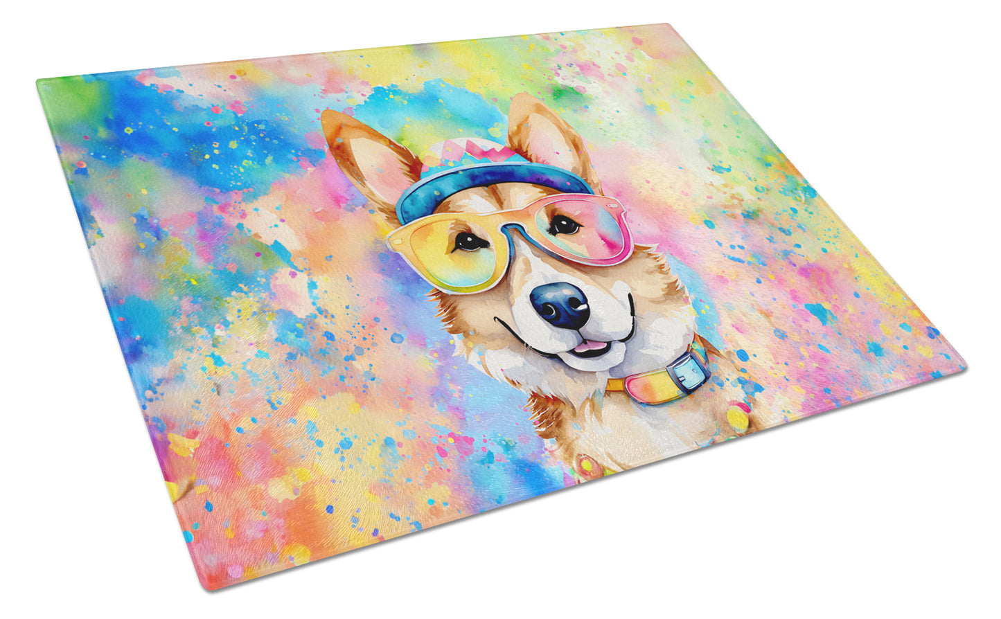 Buy this Corgi Hippie Dawg Glass Cutting Board