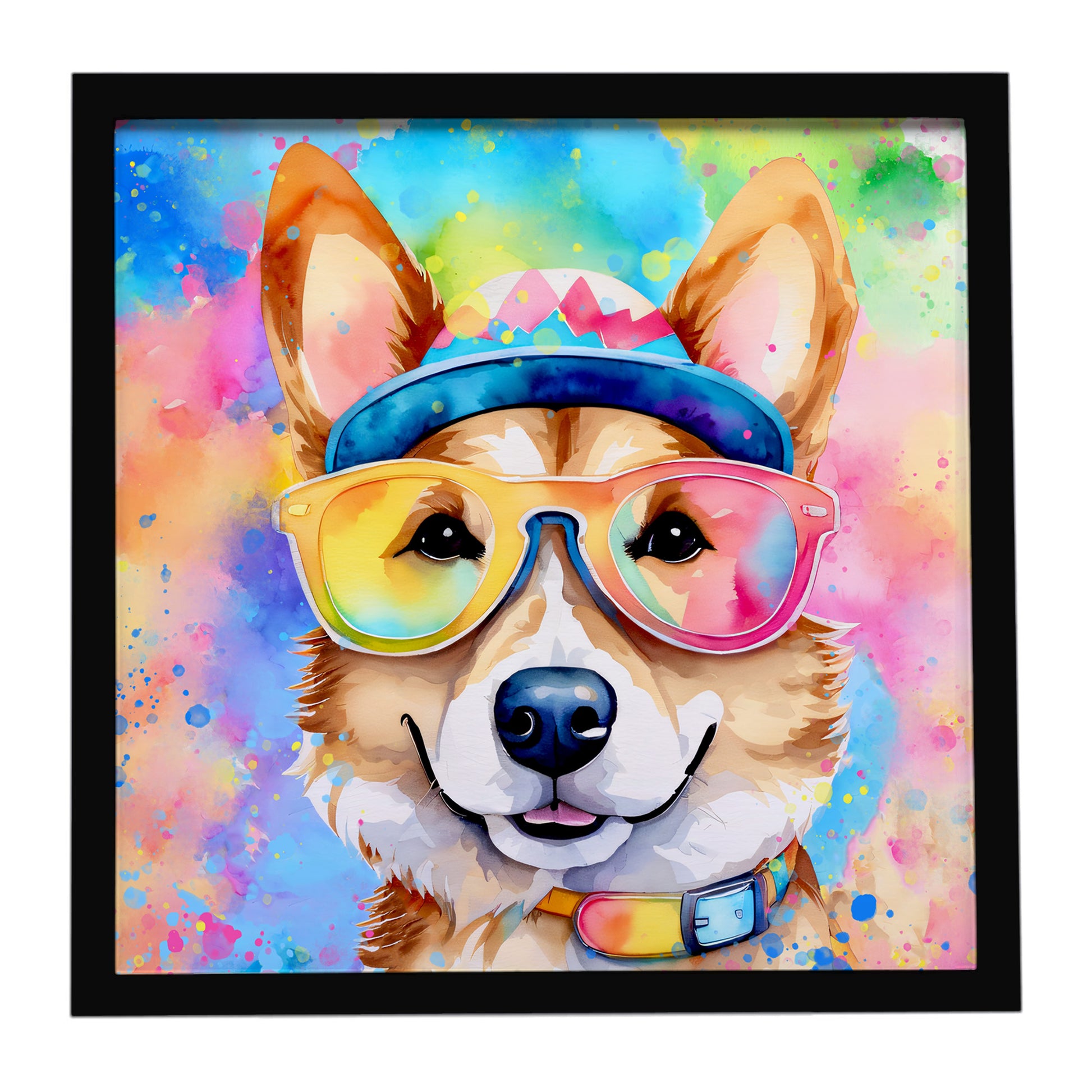 Buy this Corgi Hippie Dawg Framed Metal Print