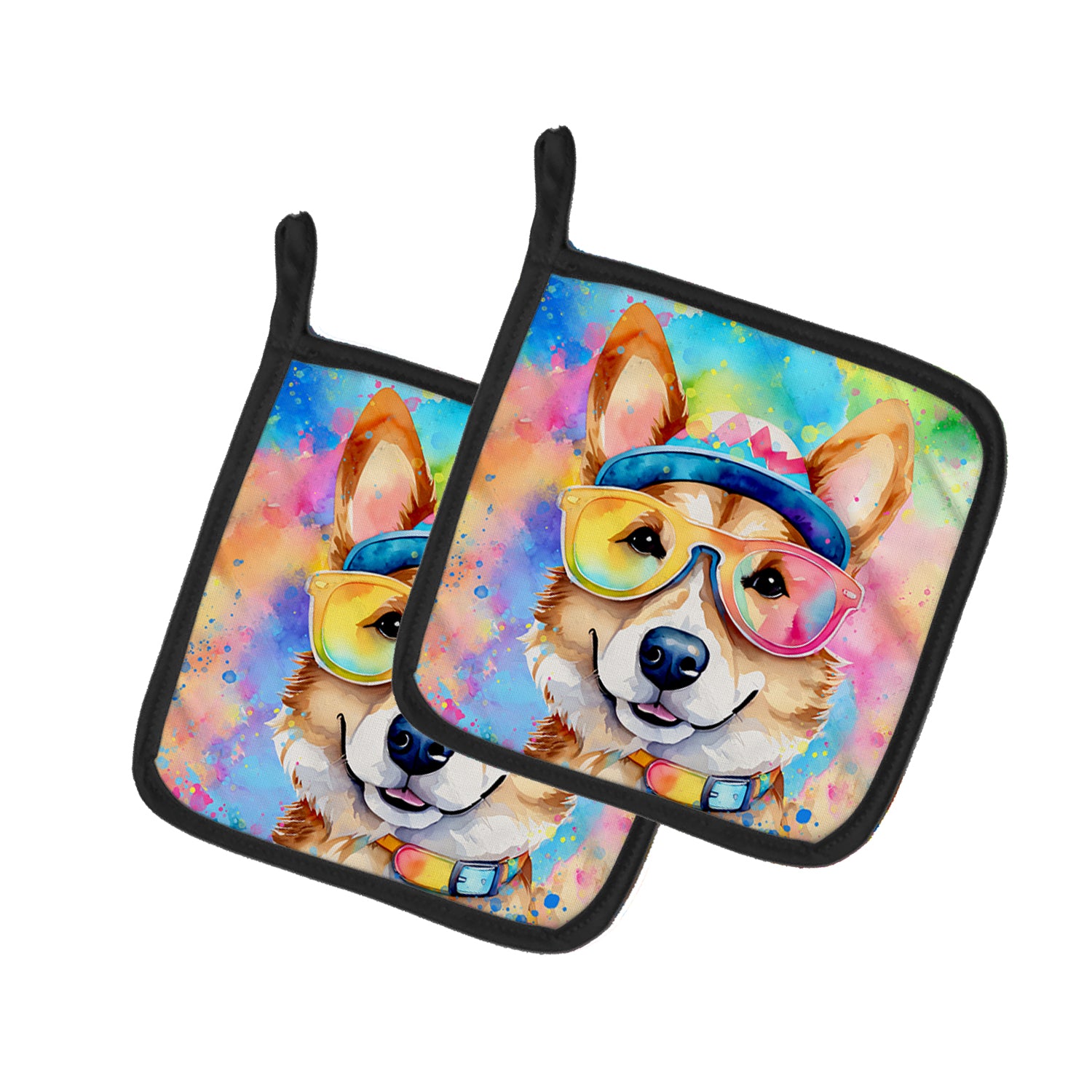 Buy this Corgi Hippie Dawg Pair of Pot Holders