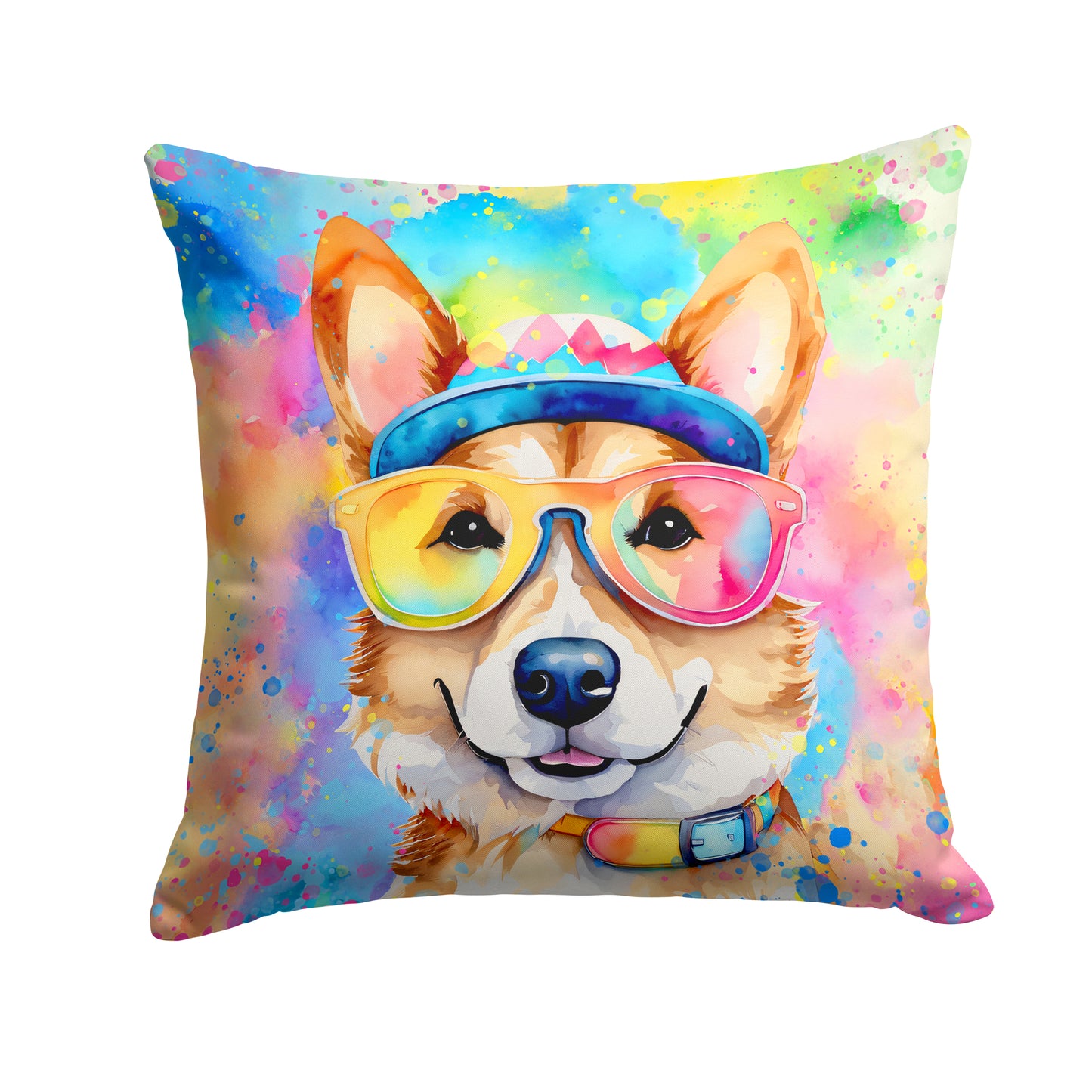 Buy this Corgi Hippie Dawg Throw Pillow