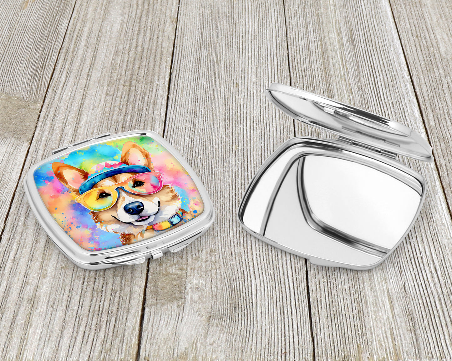 Corgi Hippie Dawg Compact Mirror