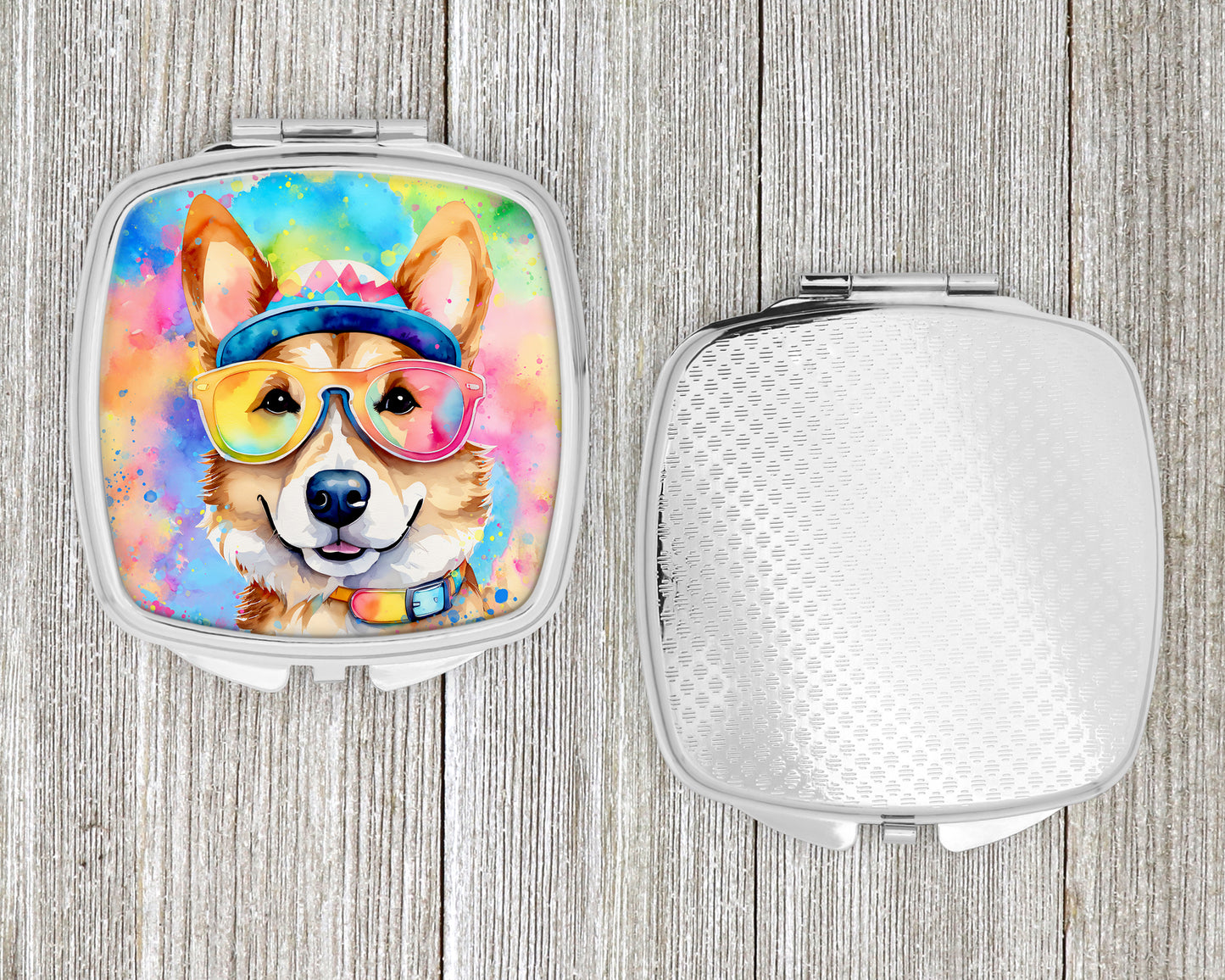 Corgi Hippie Dawg Compact Mirror