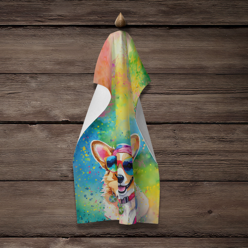 Corgi Hippie Dawg Kitchen Towel