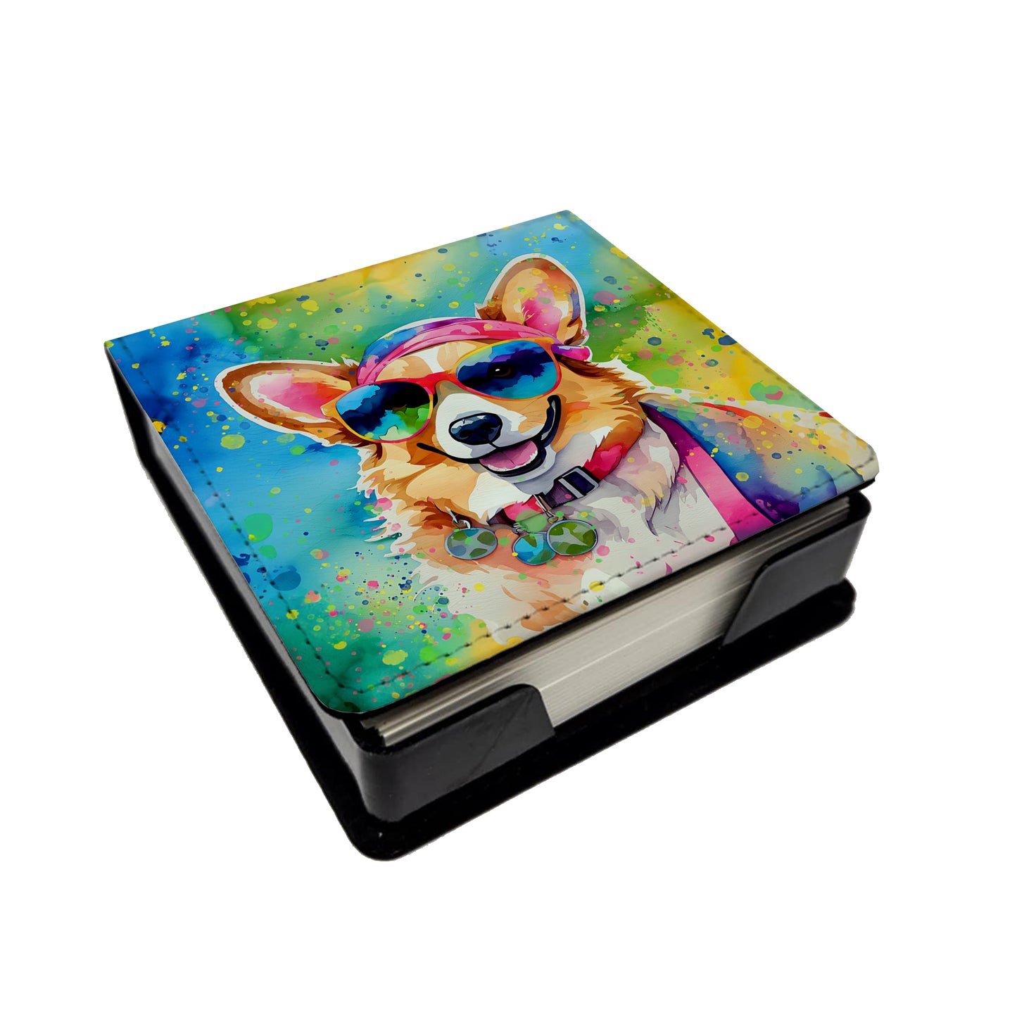 Buy this Corgi Hippie Dawg PU Leather Note Paper Holder