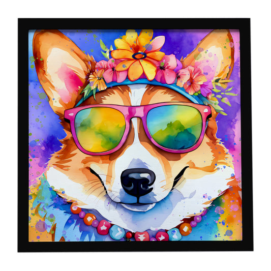 Buy this Corgi Hippie Dawg Framed Metal Print