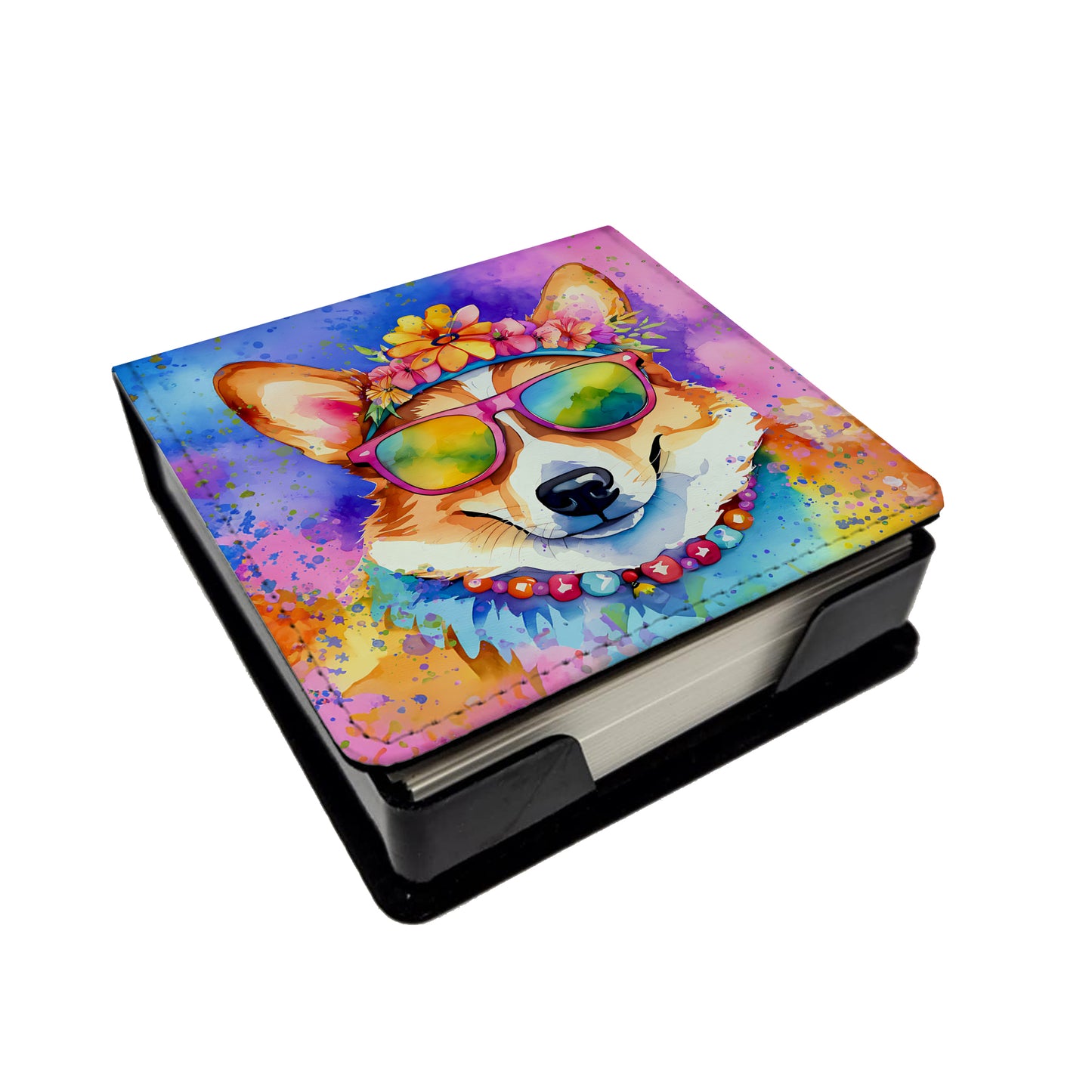 Buy this Corgi Hippie Dawg PU Leather Note Paper Holder