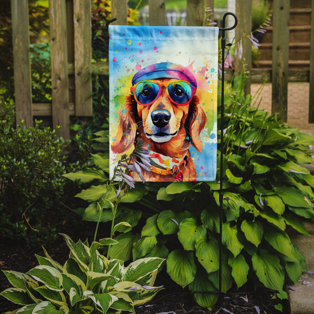 Dachshund Hippie Dawg Garden Flag