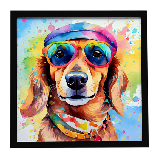 Buy this Dachshund Hippie Dawg Framed Metal Print