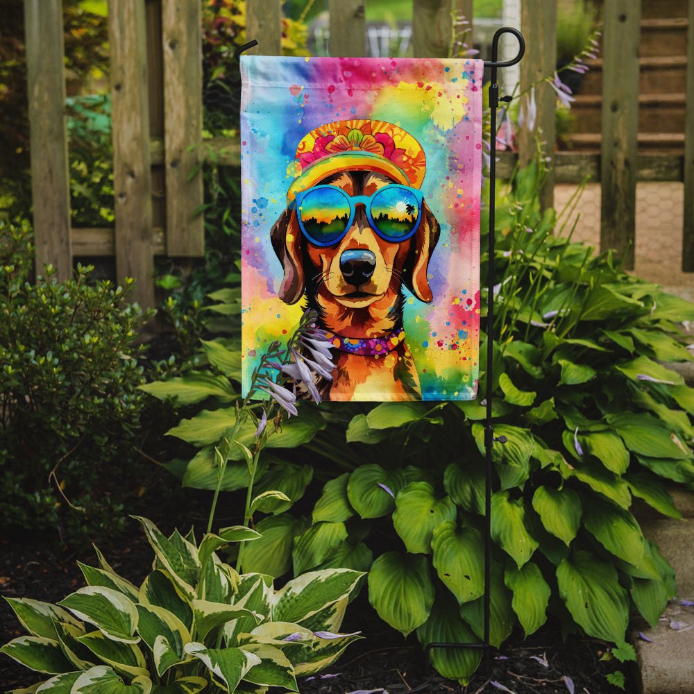 Dachshund Hippie Dawg Garden Flag