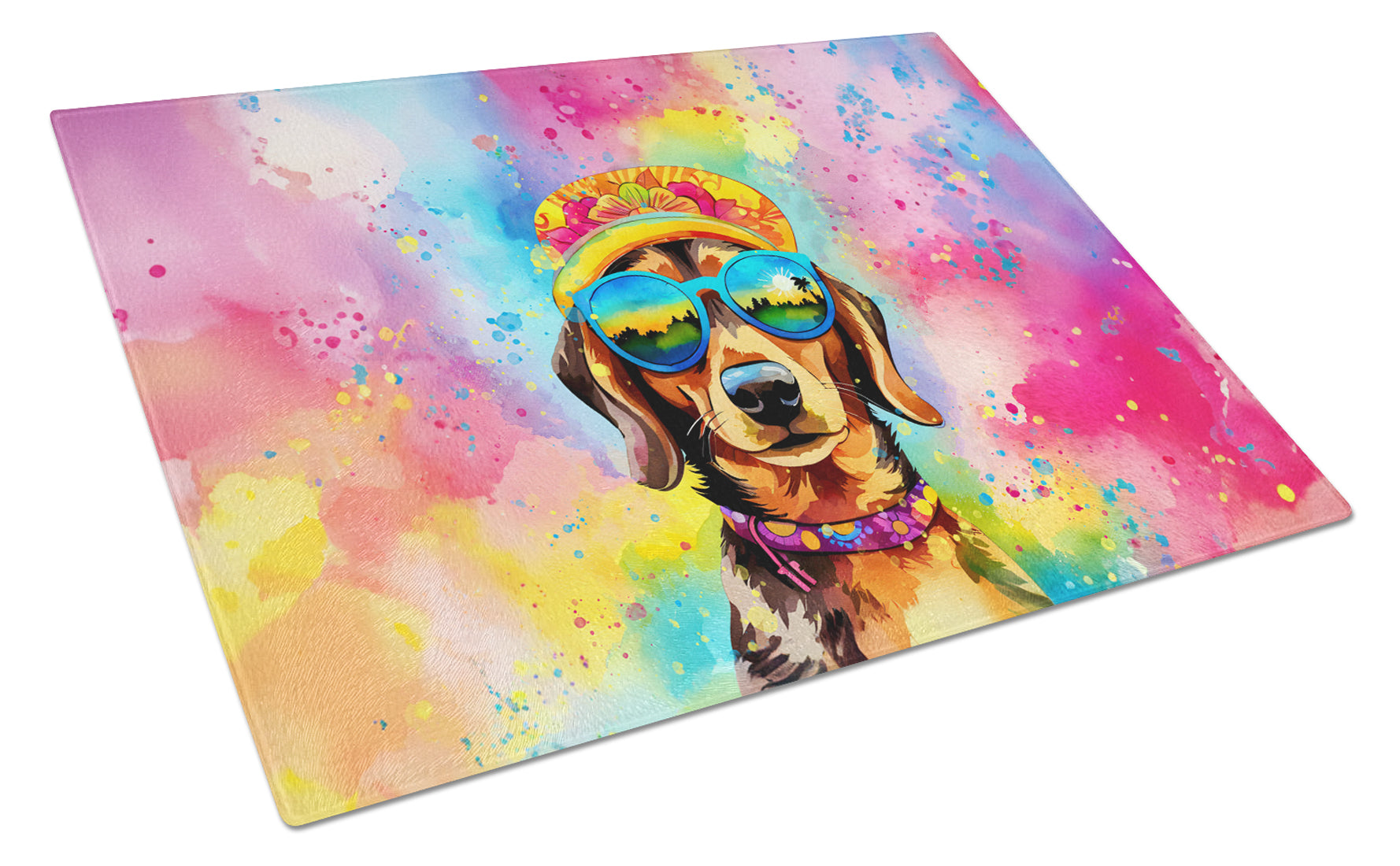 Buy this Dachshund Hippie Dawg Glass Cutting Board