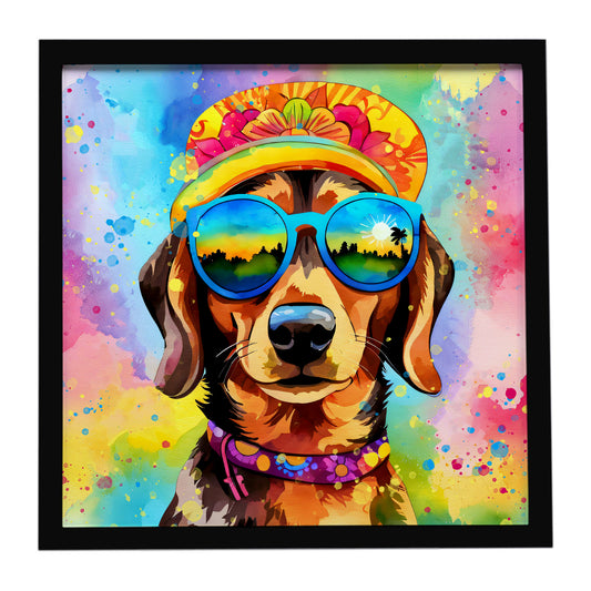 Buy this Dachshund Hippie Dawg Framed Metal Print