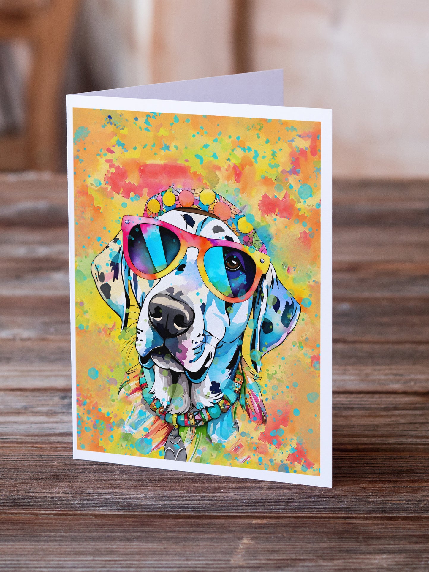 Dalmatian Hippie Dawg Greeting Cards Pack of 8