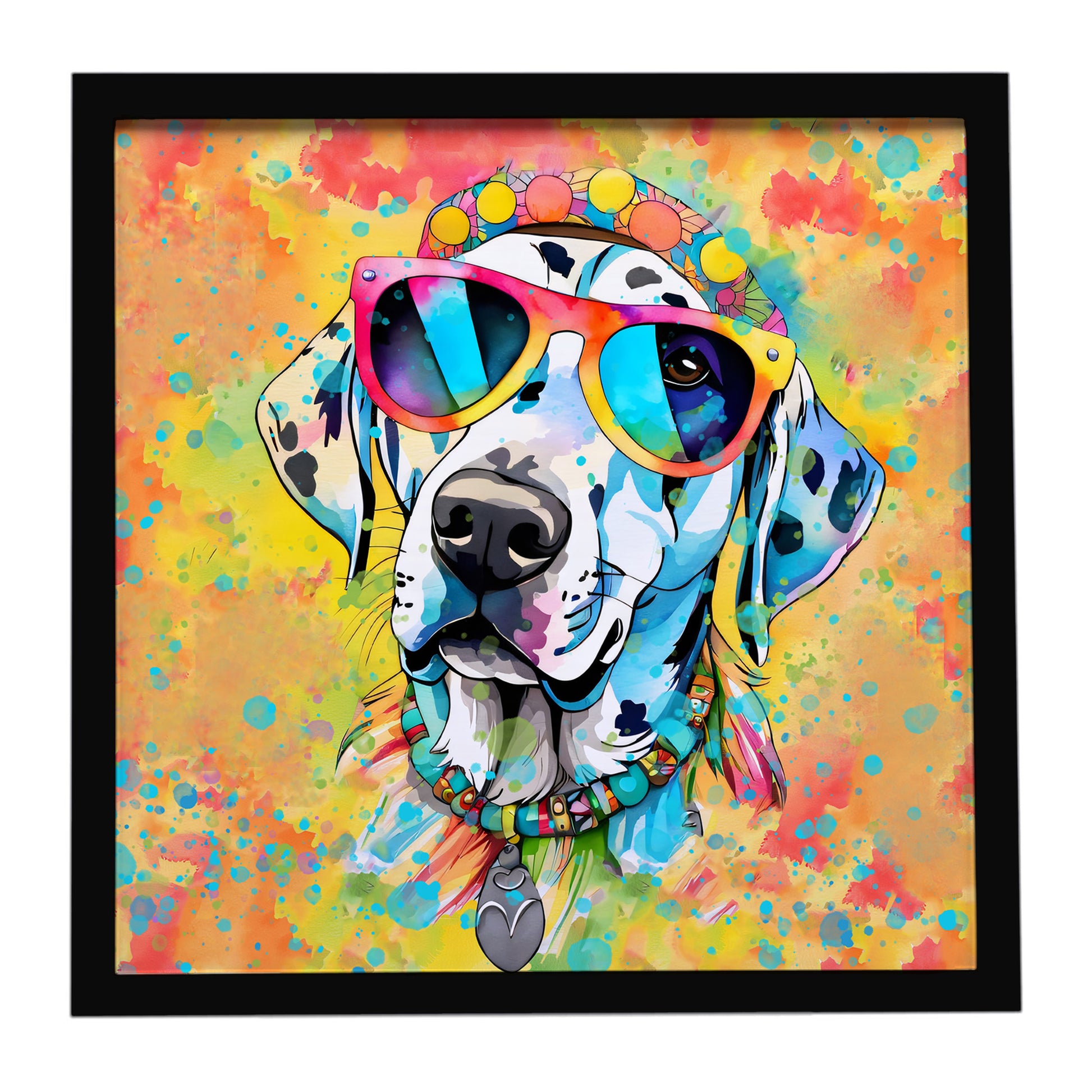 Buy this Dalmatian Hippie Dawg Framed Metal Print
