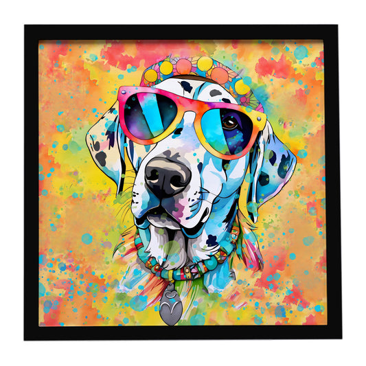 Buy this Dalmatian Hippie Dawg Framed Metal Print