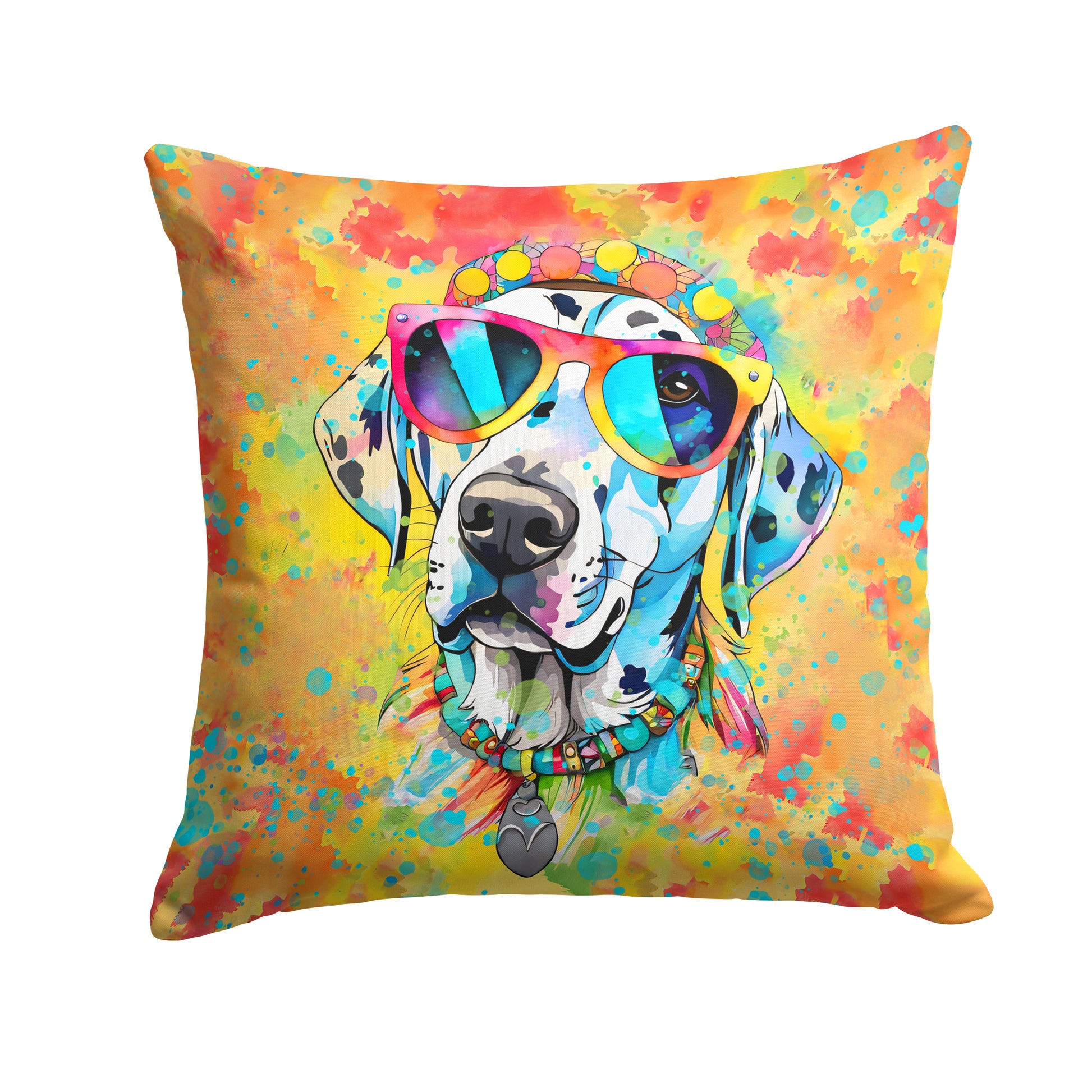 Buy this Dalmatian Hippie Dawg Throw Pillow