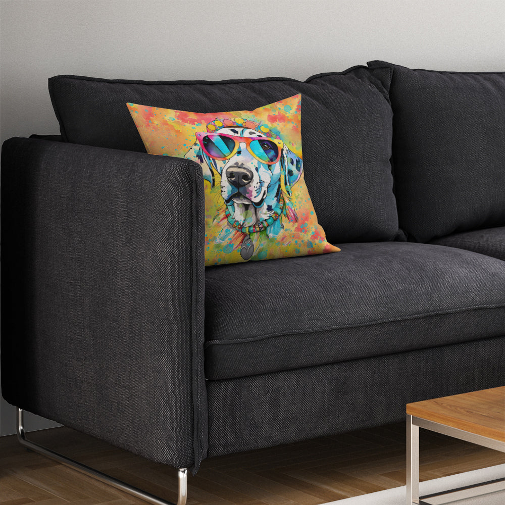 Dalmatian Hippie Dawg Throw Pillow