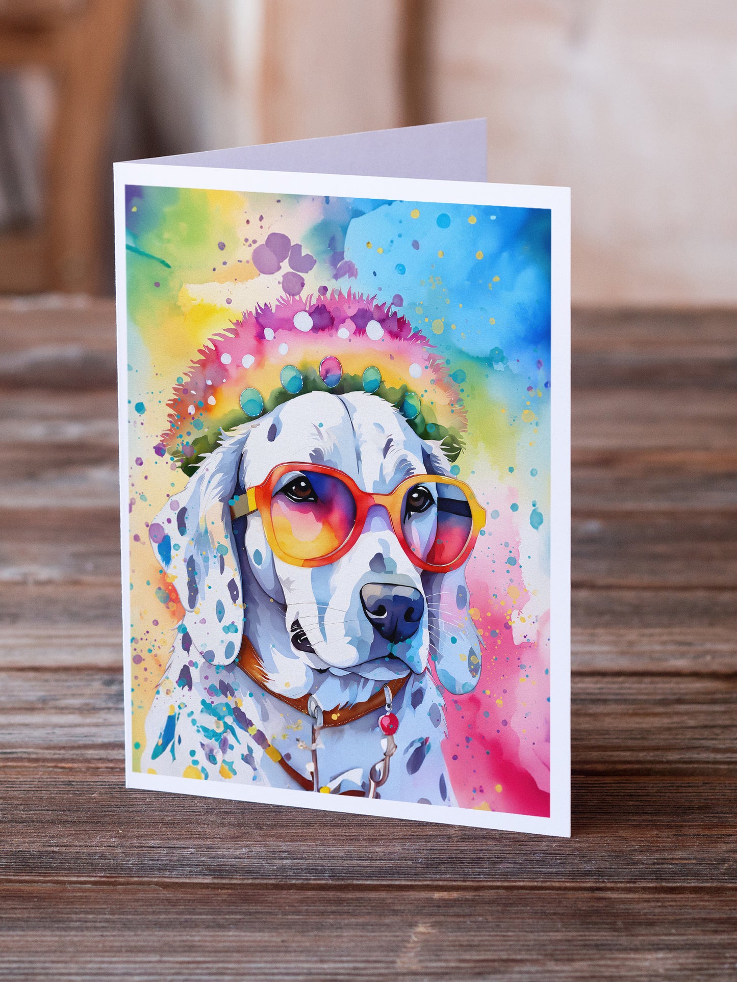 Dalmatian Hippie Dawg Greeting Cards Pack of 8