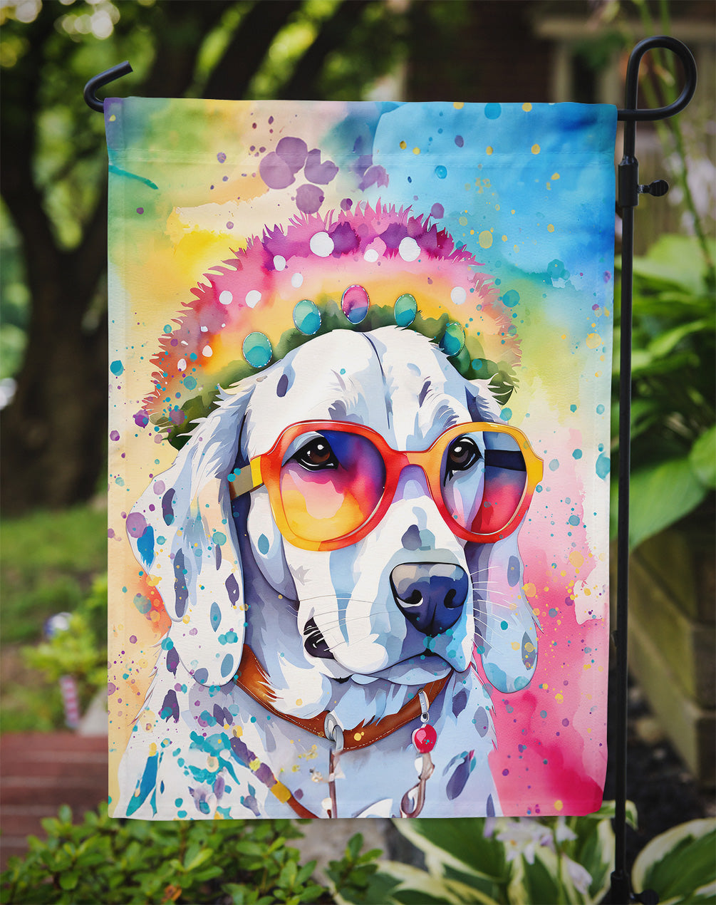 Dalmatian Hippie Dawg Garden Flag