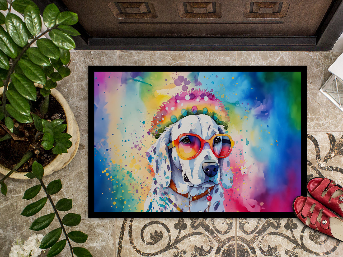 Dalmatian Hippie Dawg Doormat