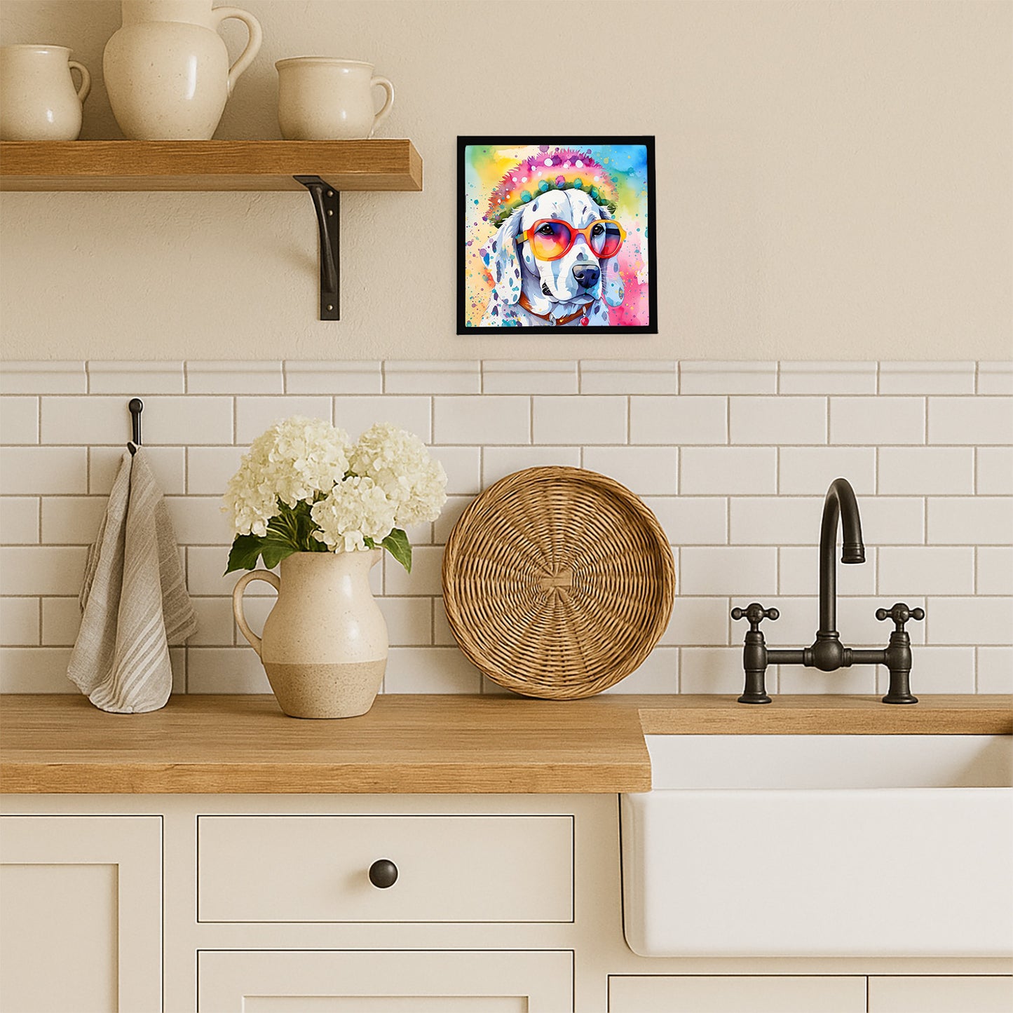 Dalmatian Hippie Dawg Framed Metal Print