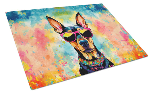 Buy this Doberman Pinscher Hippie Dawg Glass Cutting Board