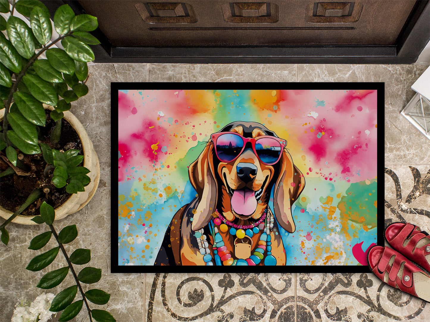 Doberman Pinscher Hippie Dawg Doormat