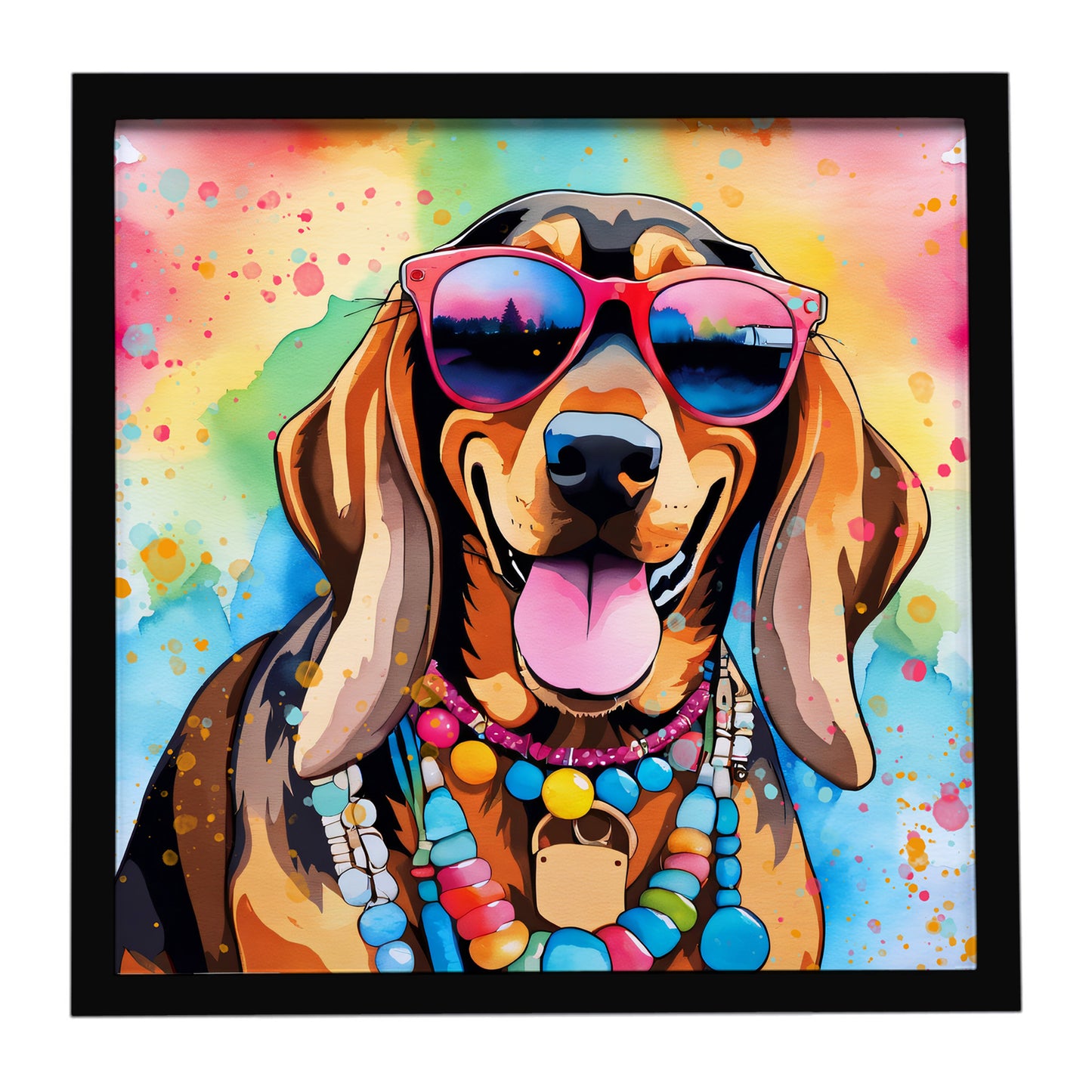 Buy this Doberman Pinscher Hippie Dawg Framed Metal Print