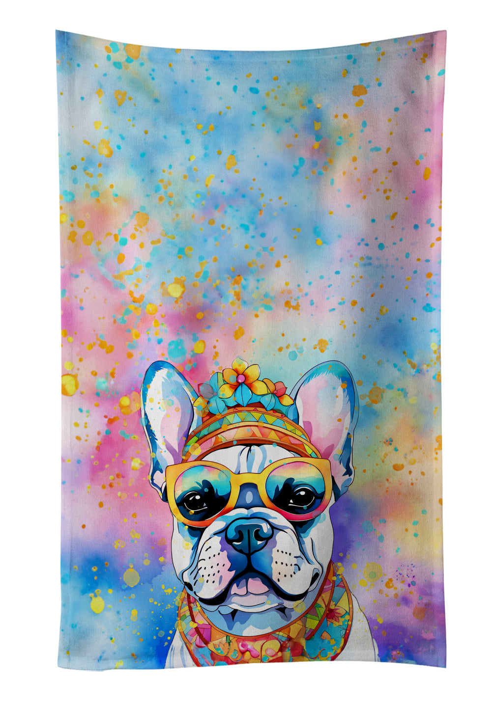 Buy this French Bulldog Hippie Dawg Kitchen Towel