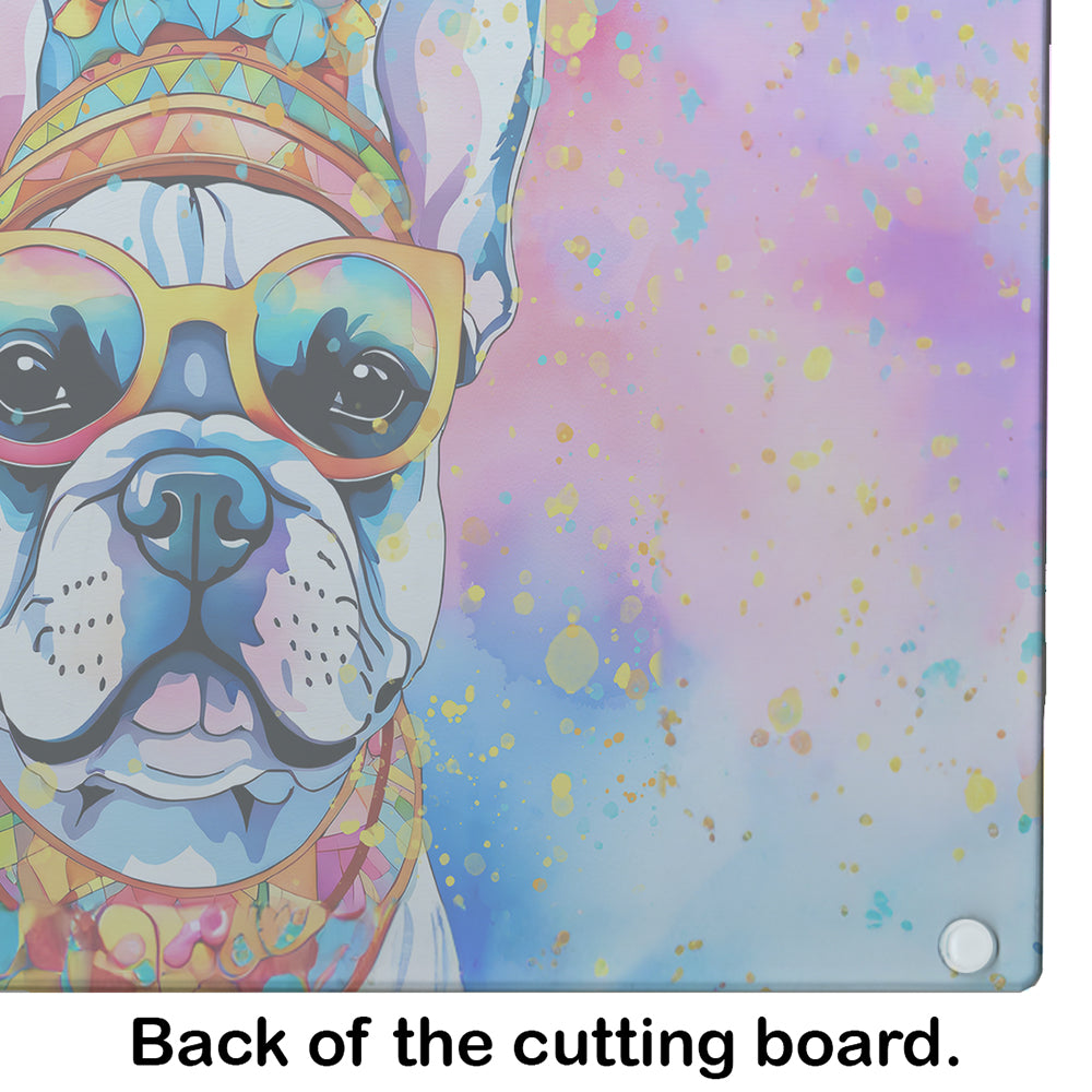 French Bulldog Hippie Dawg Glass Cutting Board